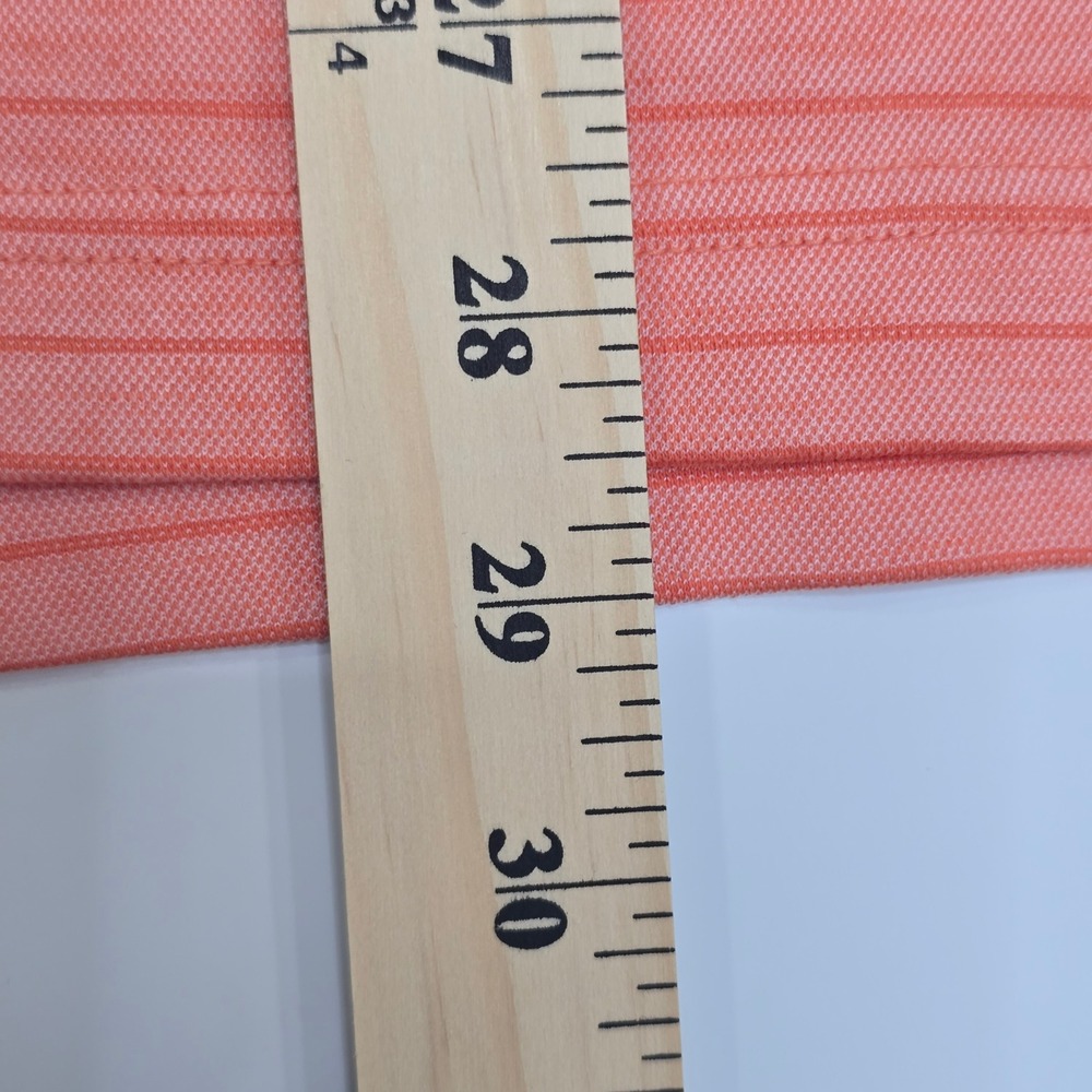 Tommy Bahama Polo Shirt Mens Large Coral Orange Striped Short Sleeve Cotton - Picture 12 of 13